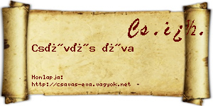 Csávás Éva névjegykártya