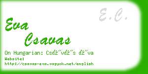 eva csavas business card